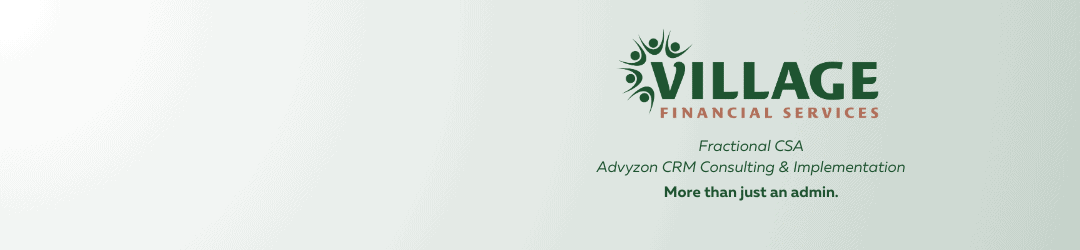 Logo for Village Financial Services with abstract people icons, and text: 