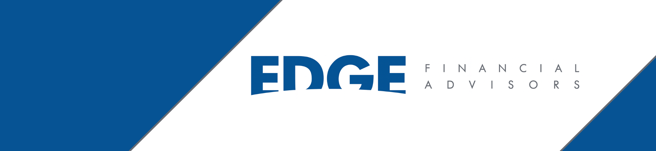 Logo for EDGE Financial Advisors featuring bold blue text 