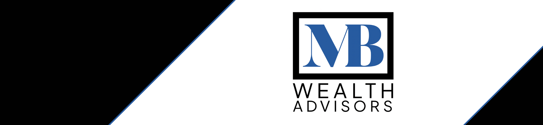 Logo for MB Wealth Advisors with large blue 