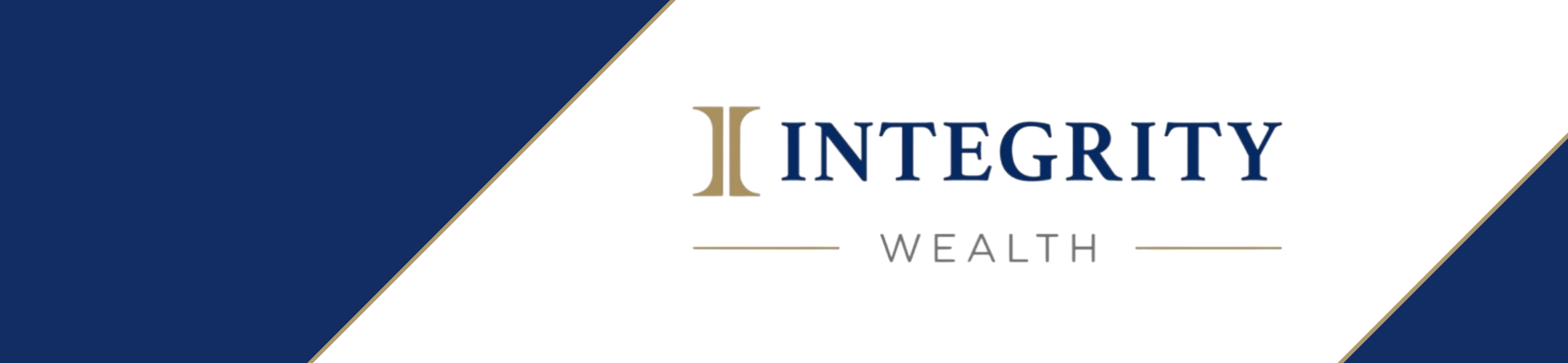 Logo for Integrity Wealth. The design features a gold symbol, the word 