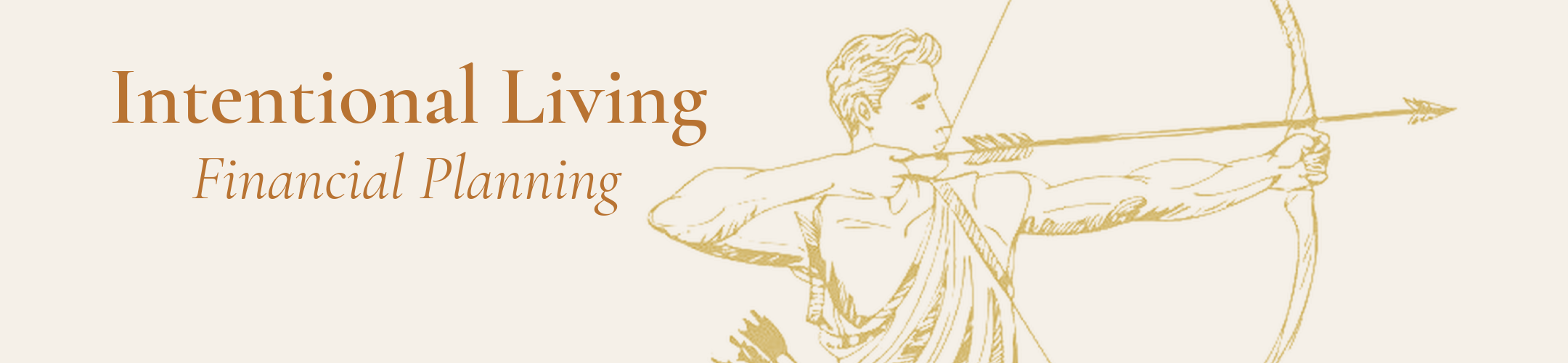 Vintage-style illustration of an archer drawing a bow, next to the words 